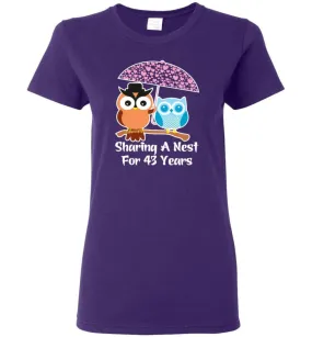 43 Years Wedding Anniversary Gifts Valentine's Day Women Tee