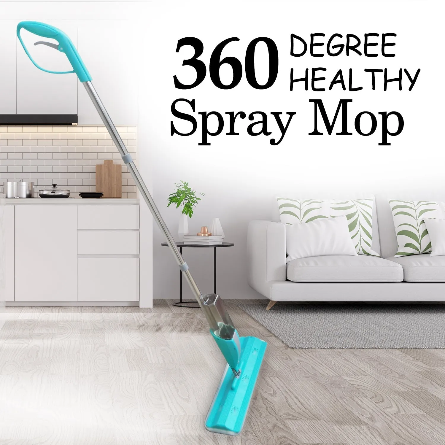 4664 Cleaning 360 Degree Healthy Spray Mop with Removable Washable Cleaning Pad