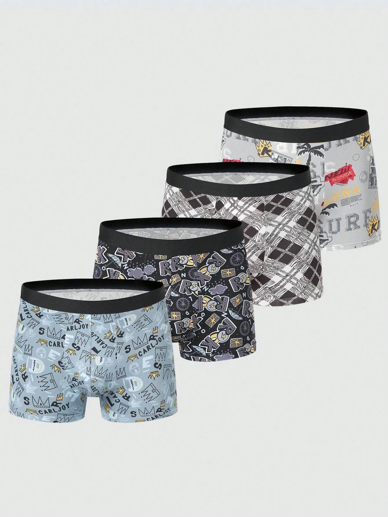 4pcs/Set Men's Boxer Briefs, Sport Shorts, Trunks, Comfortable Boxer Briefs