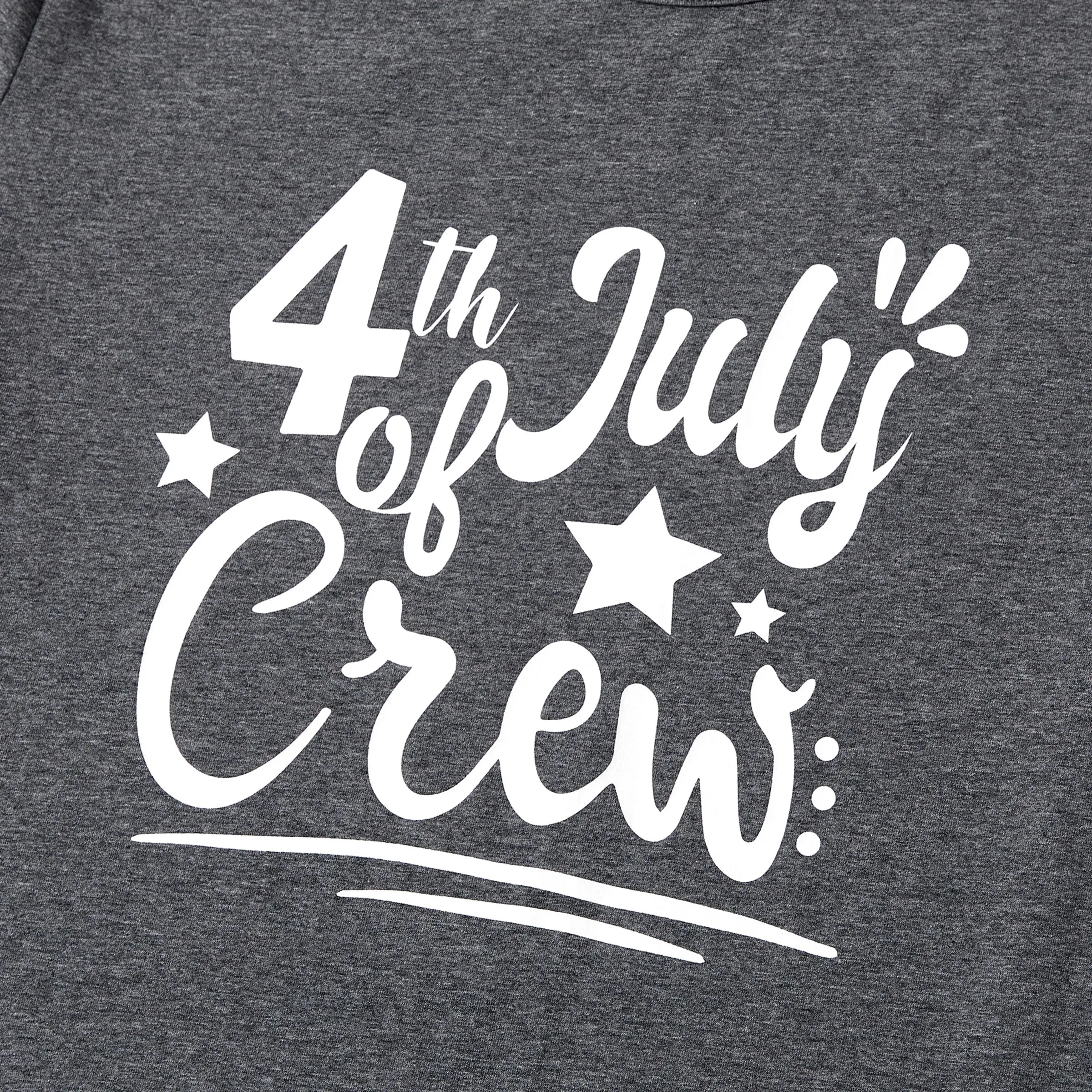 4th of July Independence Day Family Matching Shirts Crew Short-Sleeve Cotton Top