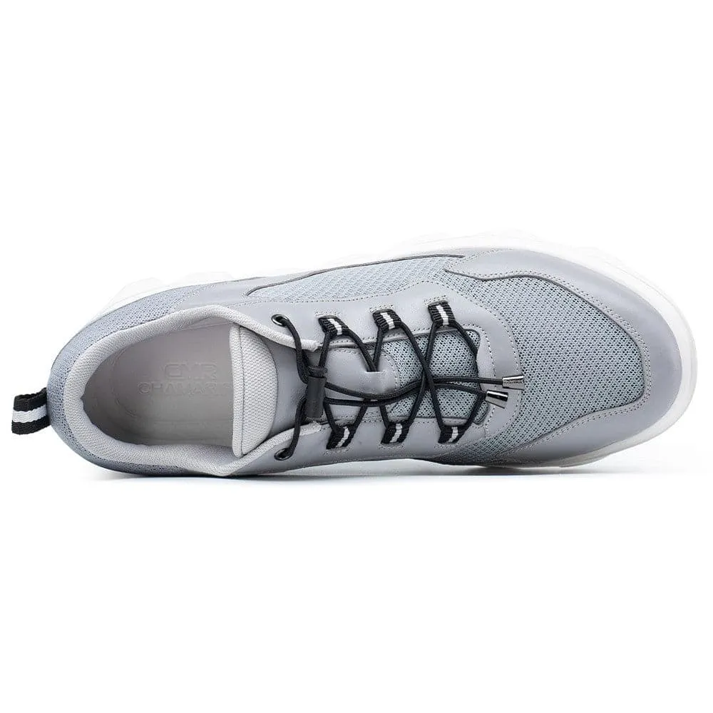 5 CM / 1.95 Inches CMR CHAMARIPA Elevator Shoes - Grey Sports Shoes for Men - Elevate Your Height with Comfortable Hiking Shoes