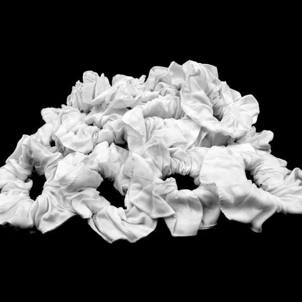 50 White Hair Scrunchies ($0.79 each)