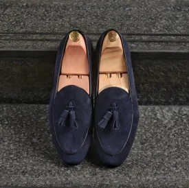 503-2 Belgian Loafers Suede Blue