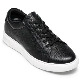 6 CM / 2.36 Inches CMR CHAMARIPA Casual Height Increase Shoes - Stylish Black Cowhide Leather Men's Sneakers