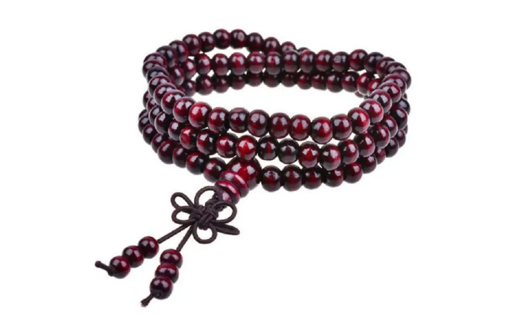 6mm Natural Sandalwood Buddhist Buddha Meditation 108 Beads Wood Prayer Mala Bracelet For Women Men Best Fashion Jewelry