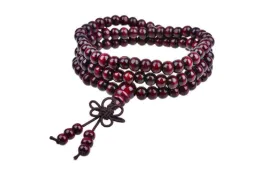 6mm Natural Sandalwood Buddhist Buddha Meditation 108 Beads Wood Prayer Mala Bracelet For Women Men Best Fashion Jewelry