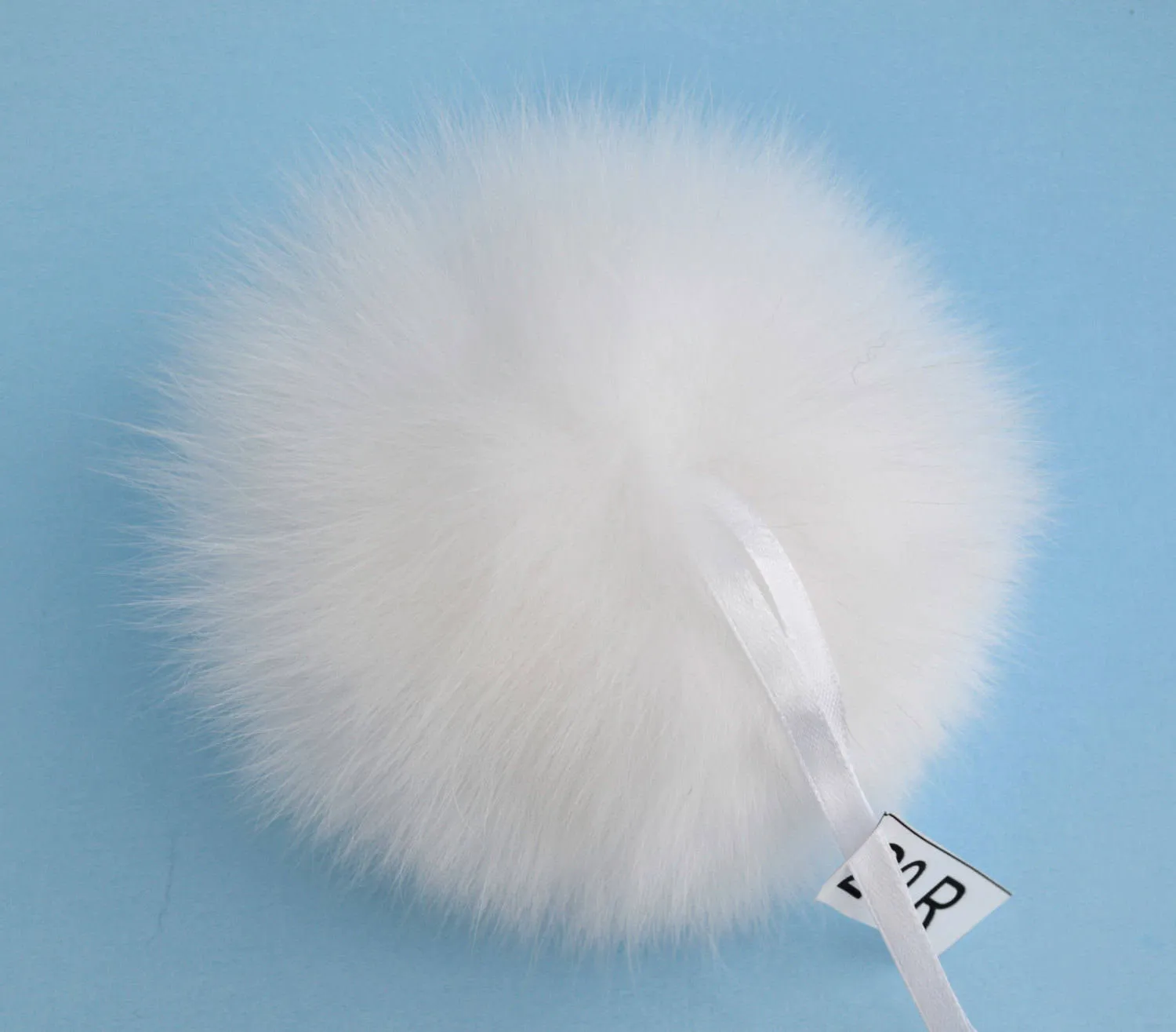 6" HIGHEST QUALITY White Fox Pom Pom, fur pom pom ball