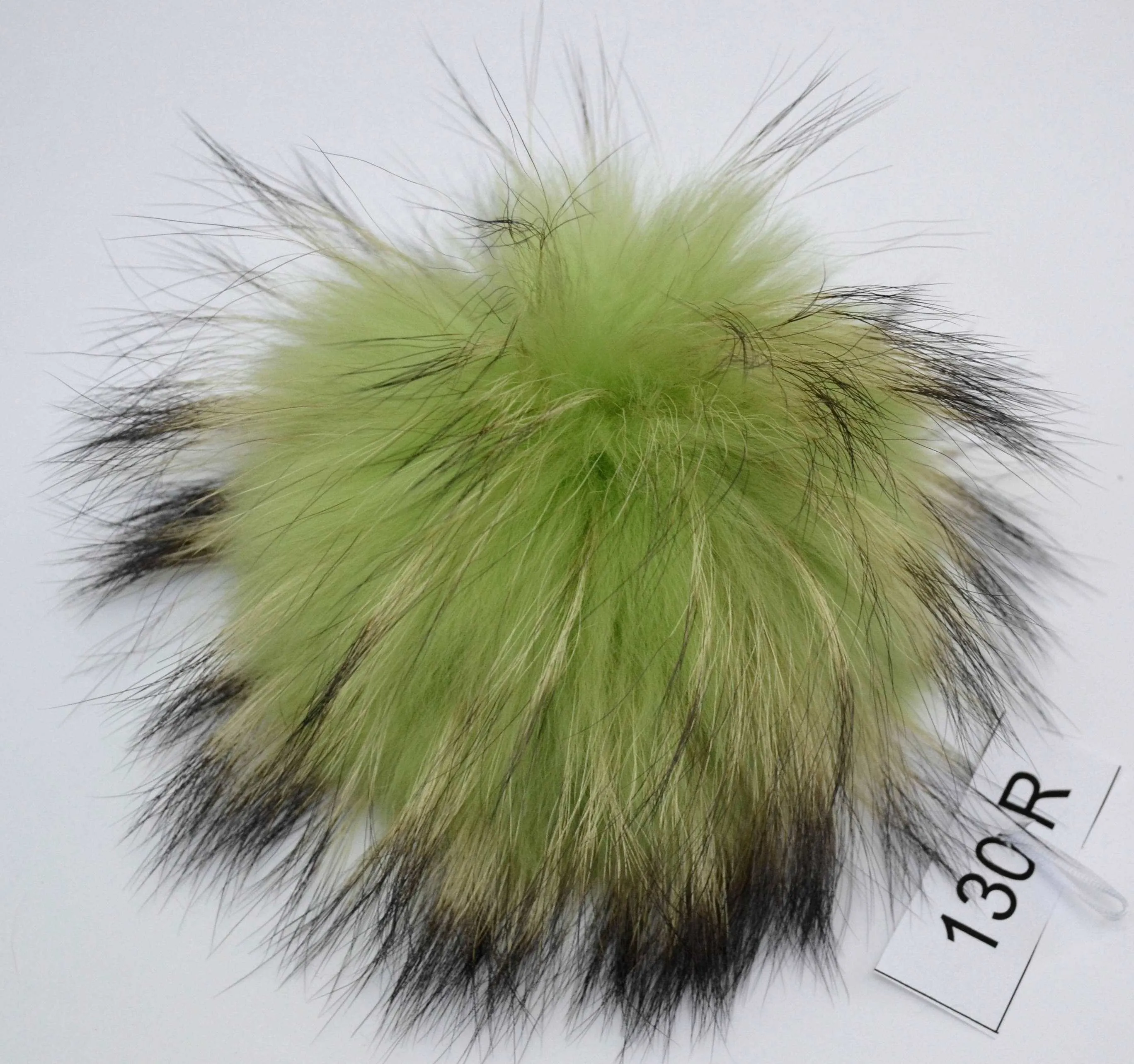 7-8" LARGE FUR POM Pom! High Quality Green Raccoon Pom Pom fo Hat Beanie Tuque Winter Knit Hat Large Pom Pom Fluffy Raccoon Pom Pom Fur Ball