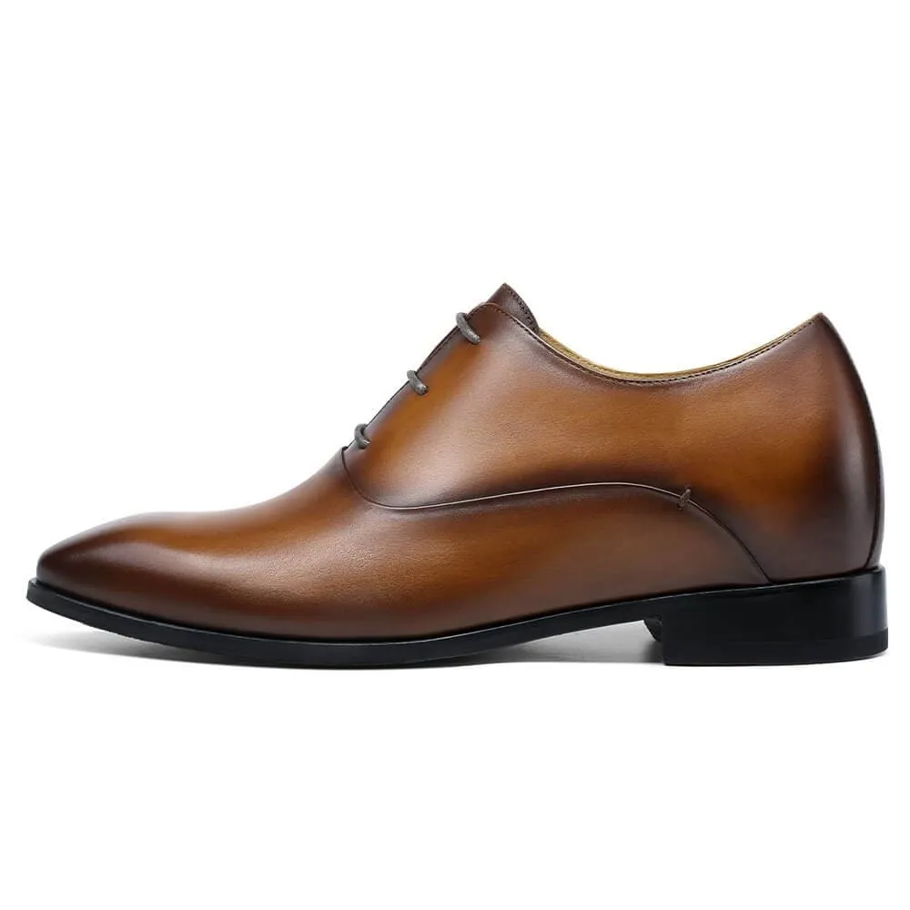 7 CM / 2.76 Inches CMR CHAMARIPA Height Increasing Shoes - Brown Oxford Shoes