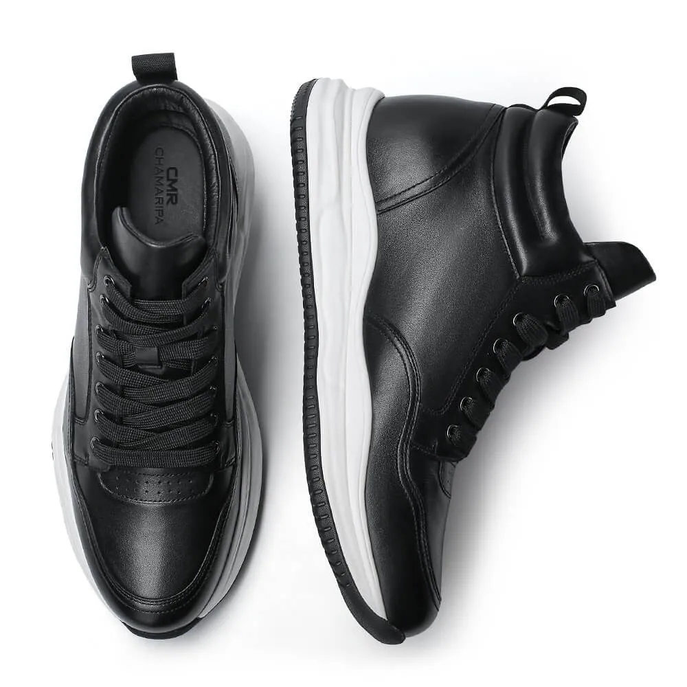 7 CM/2.76 Inches CMR CHAMARIPA Height-Increasing Sneakers - Elevate Your Style with Black High Top Sneakers