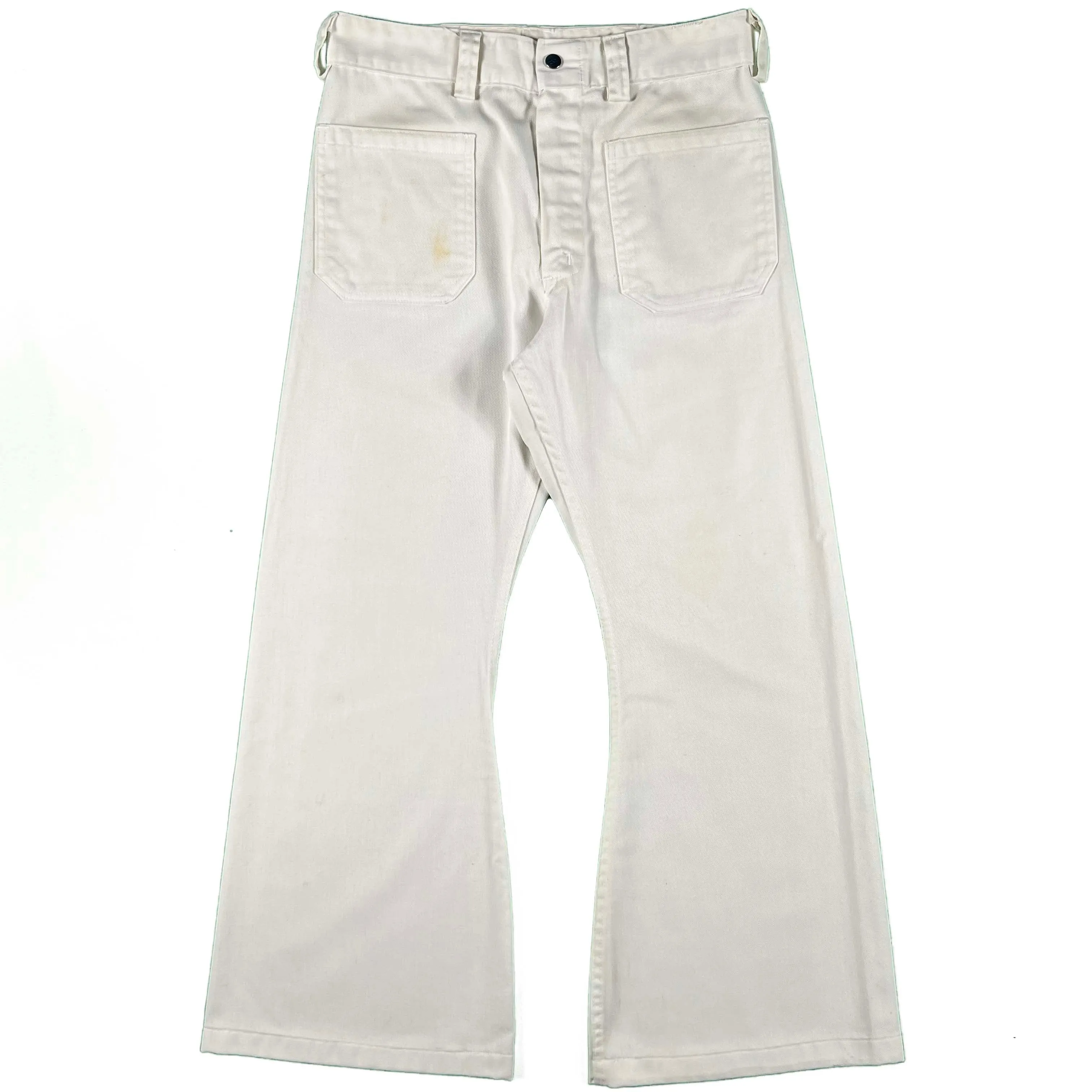 70s White Seafarer Bell Bottoms- 31x27