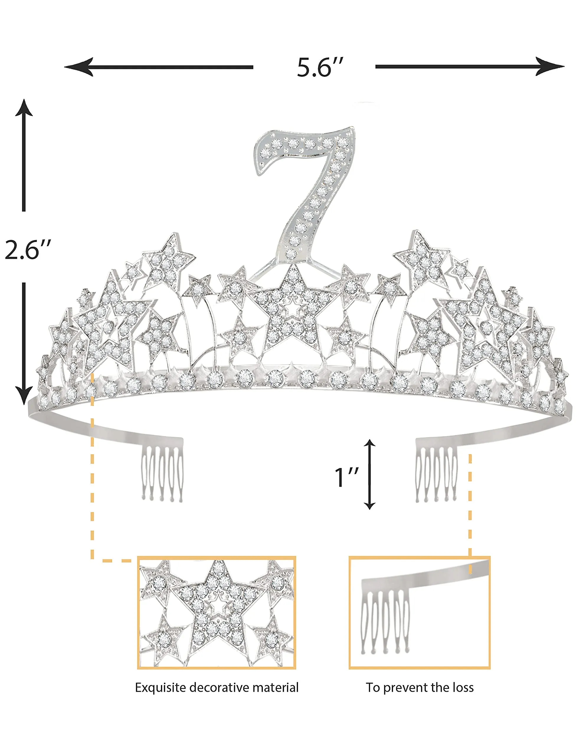 7th Birthday Gifts for Girls, 7th Birthday Tiara and Sash, 7th Birthday Decorations