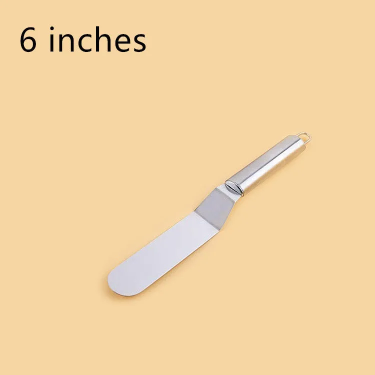 8 Inch Stainless Steel Cake Spatula Curved Butter Spatula Baking Tool