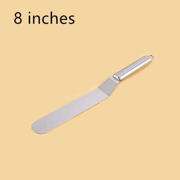 8 Inch Stainless Steel Cake Spatula Curved Butter Spatula Baking Tool