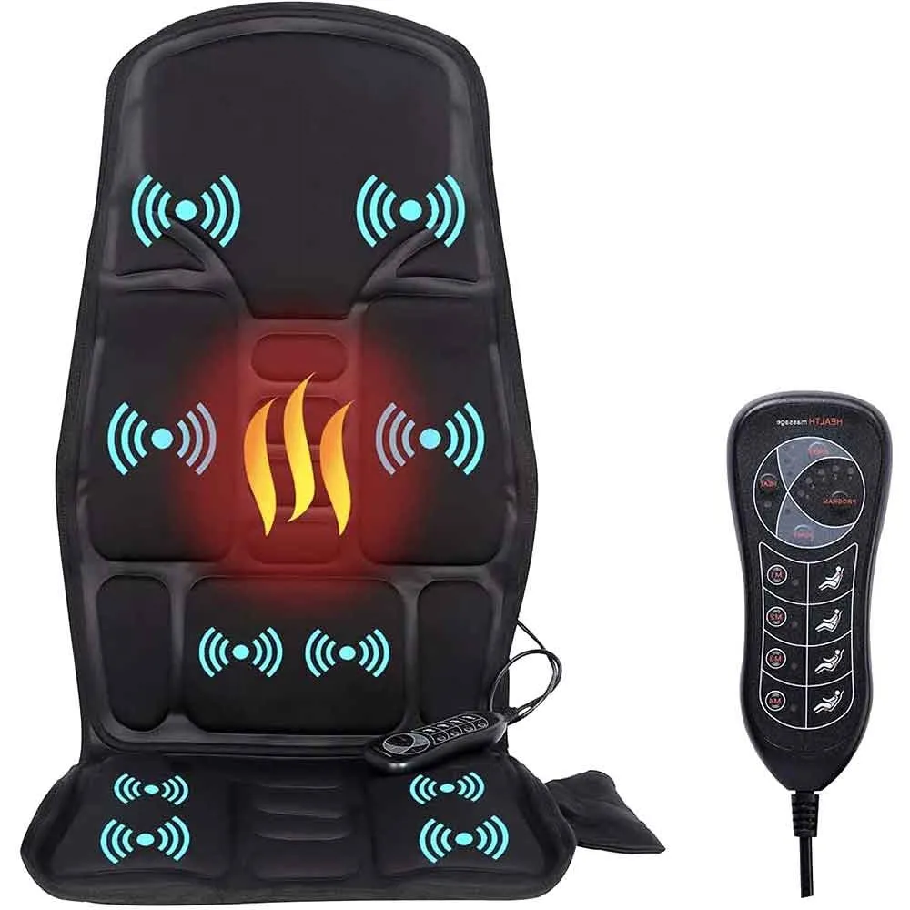 8 Mode Massage Chair Pad With Heated Back Neck Cushion For Car & Home