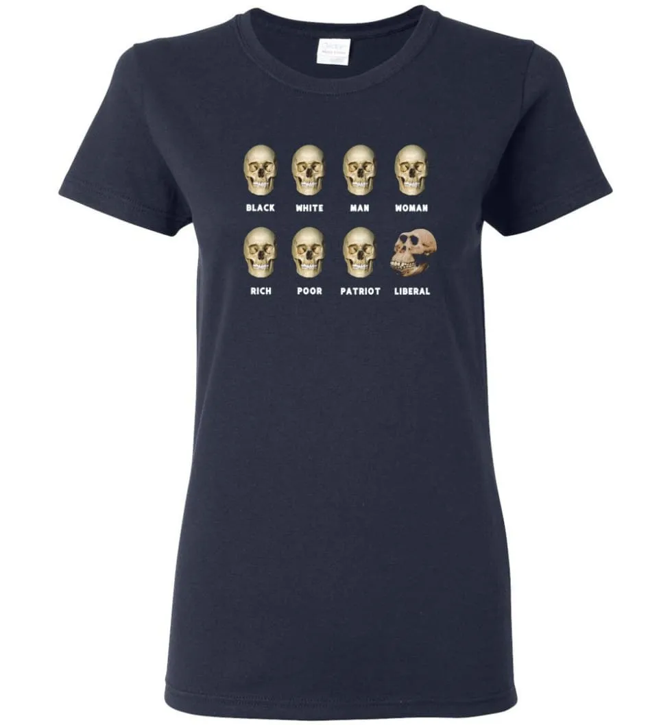 8 Skulls of Modern America Funny Shirt Women Tee