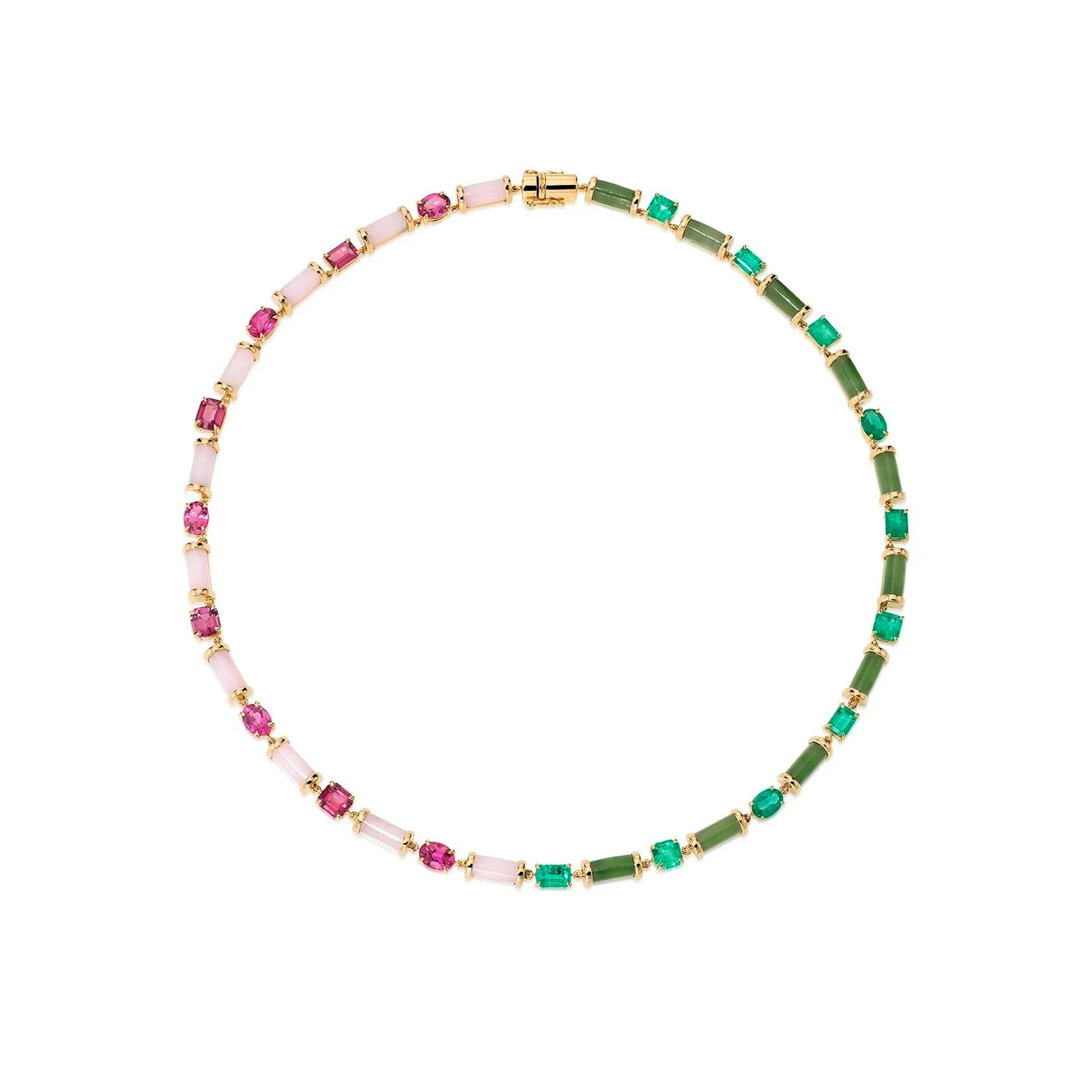 80 Years Sofia Necklace - Jade and Pink Opal