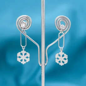 925 925 Silver Radiant Snow Flake Danglers