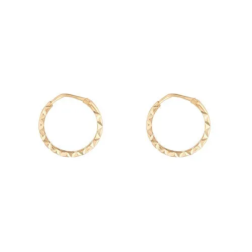 9ct gold diamond cut hoops / sleepers