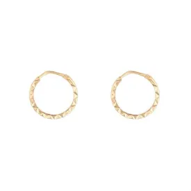 9ct gold diamond cut hoops / sleepers