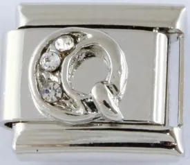 9mm Silver Letter Q Charm