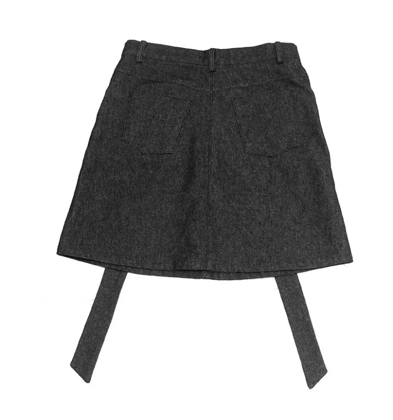 A-line denim skirt