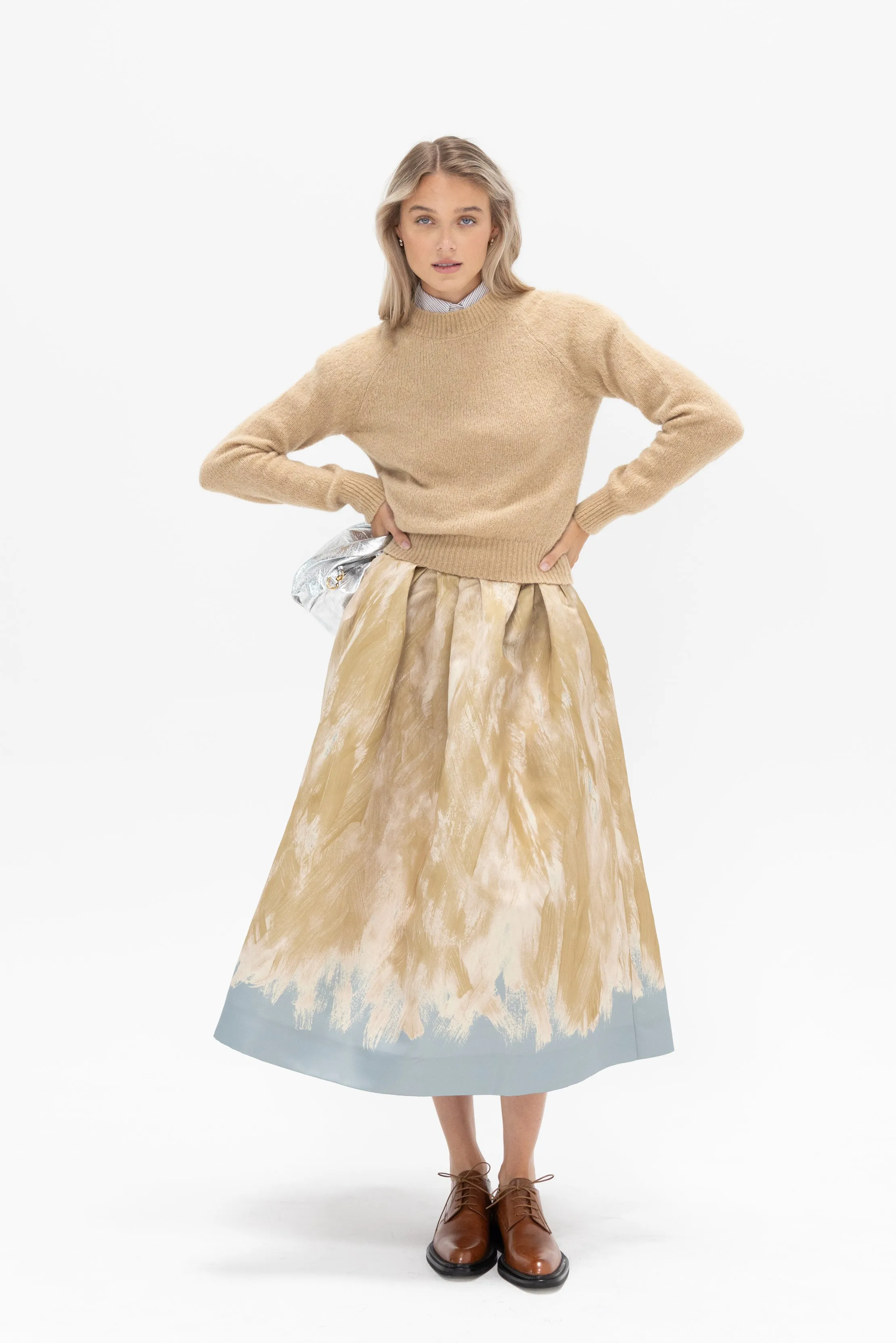 A-line Skirt, Beige