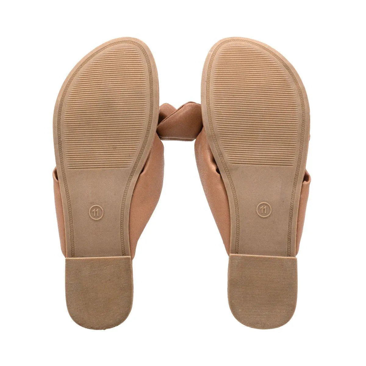 A New Day Adley Bow Flip Flops Leather Beige Colour For Women