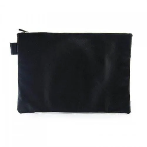 A4 Black Leather Document Pouch