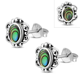 Abalone Shell Sterling Silver Stud Earrings