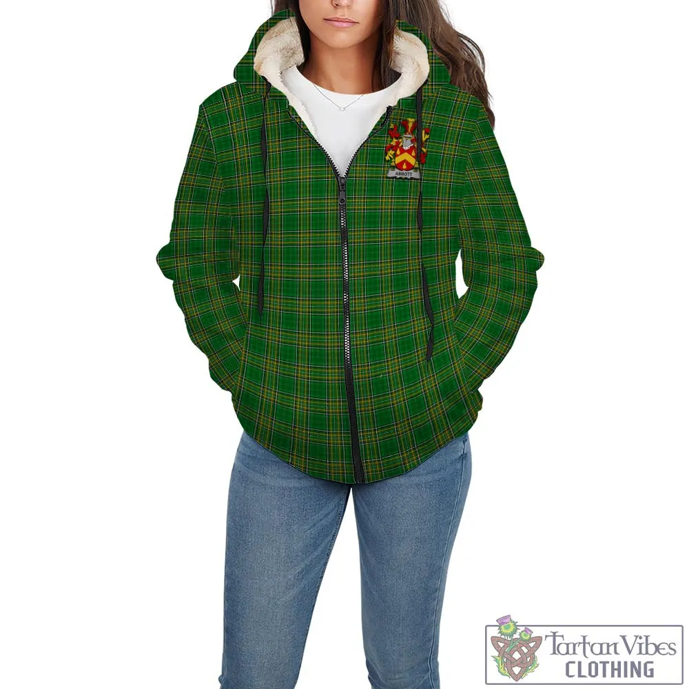 Abbott Irish Clan Tartan Sherpa Hoodie with Coat of Arms