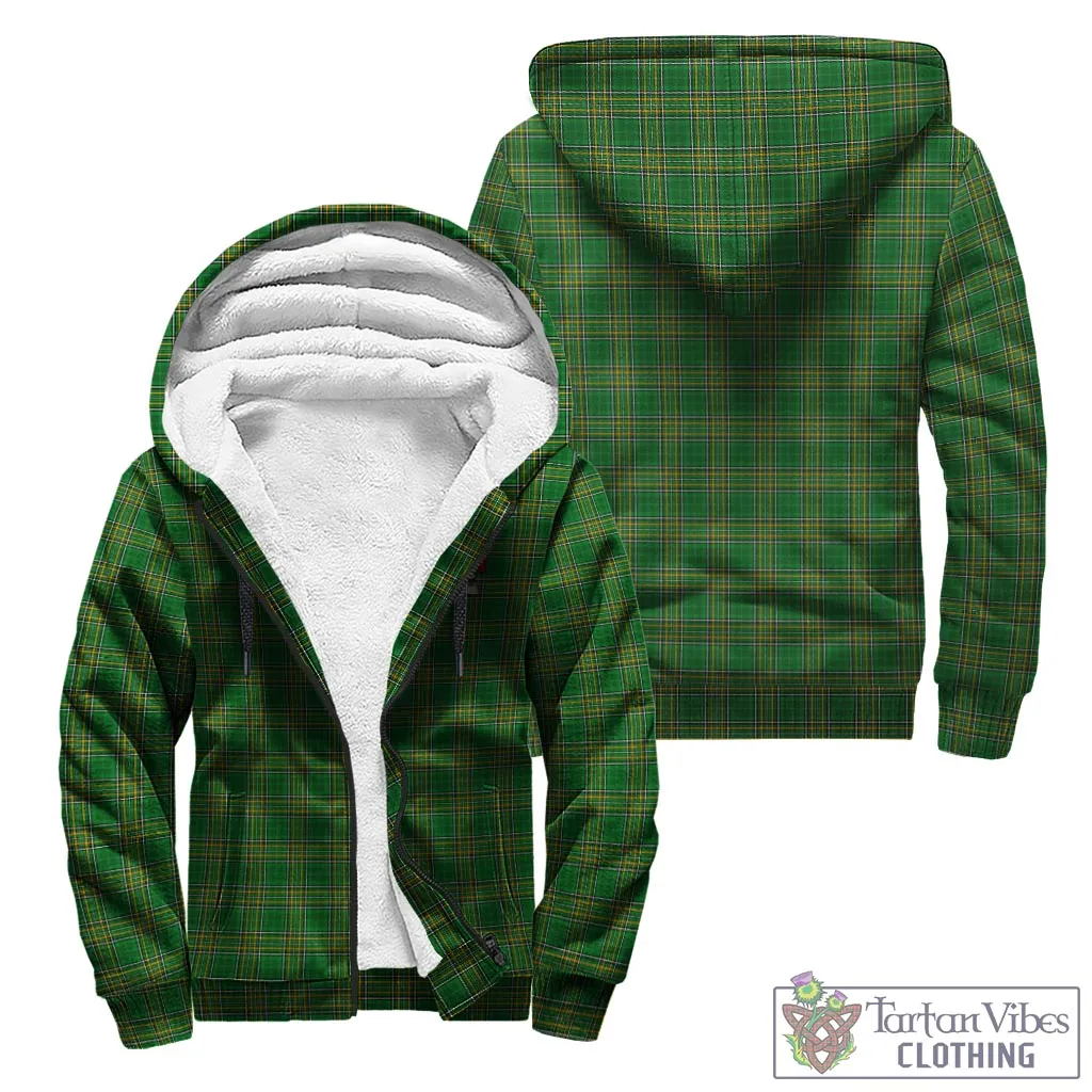 Abbott Irish Clan Tartan Sherpa Hoodie with Coat of Arms