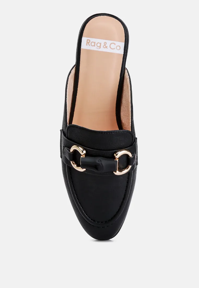 Abner Horsebit Embellished Slip On Mules