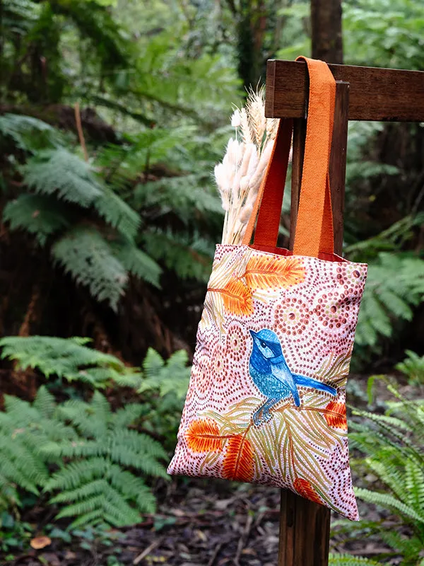 Aboriginal Blue Wren Tote Bag