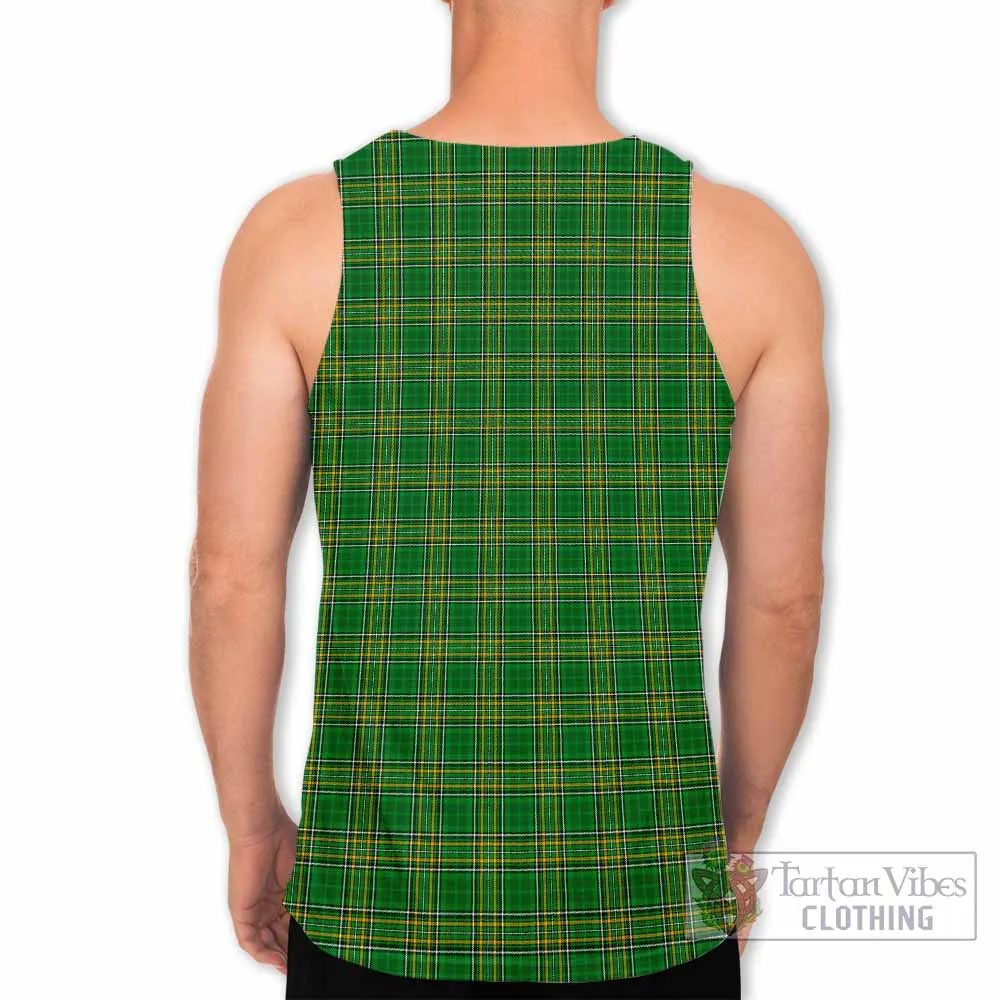 Abraham Irish Clan Tartan Men's Tank Top with Coat of Arms