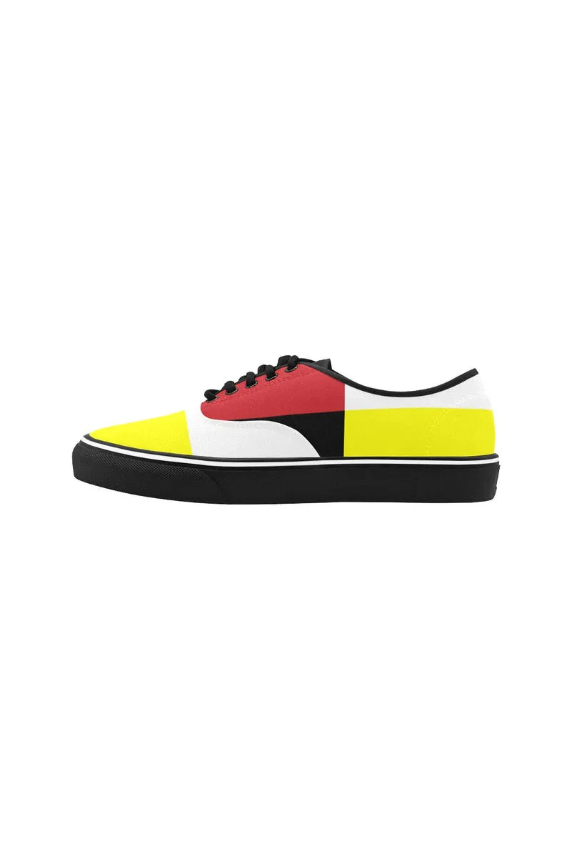 Abstract Classic Women's Canvas Low Top Shoes (Model E001-4)