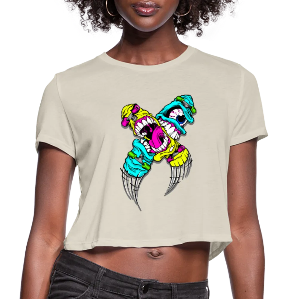 Abstract Monsters Art Women's Cropped T-Shirt