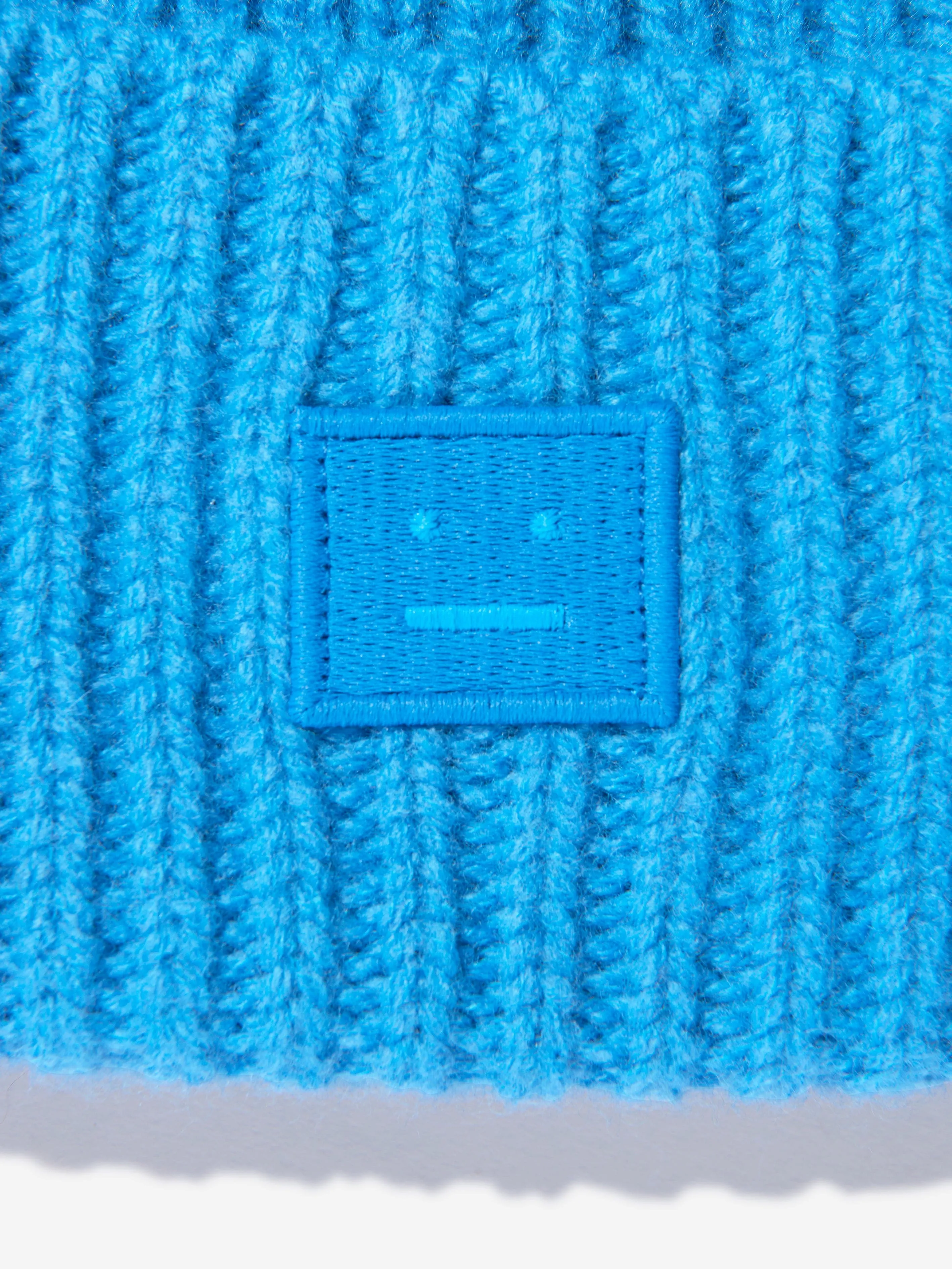 Acne Studios Kids Wool Beanie Hat in Blue