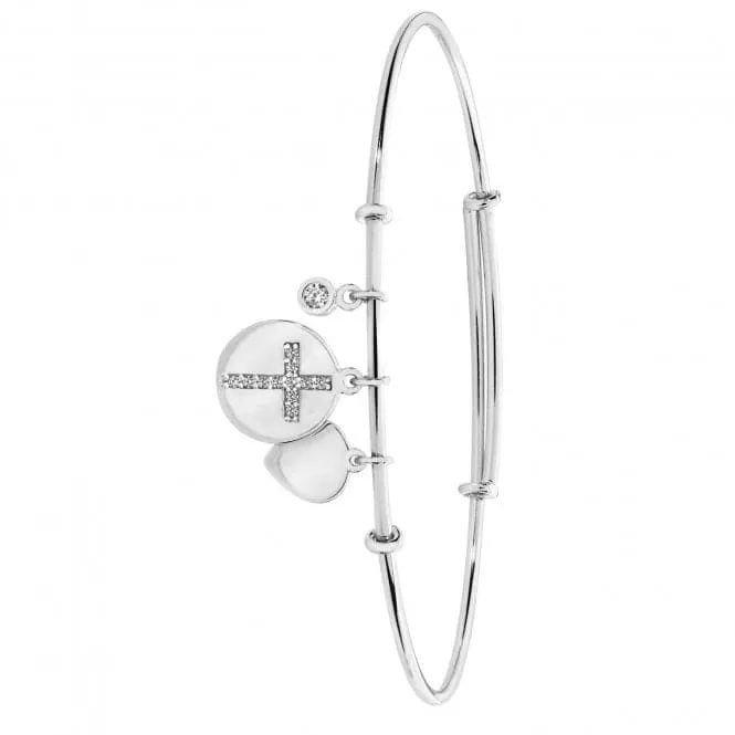 Acotis Silver Bangle Round Expandable Charms G4402