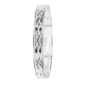 Acotis Silver Expandable Bangle Round Dia Cut G4385