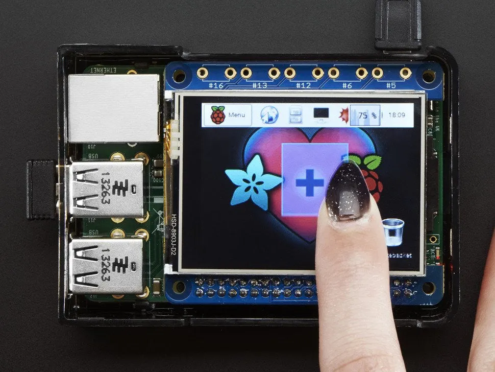 Adafruit PiTFT 2.4" HAT Mini Kit - 320x240 TFT Touchscreen