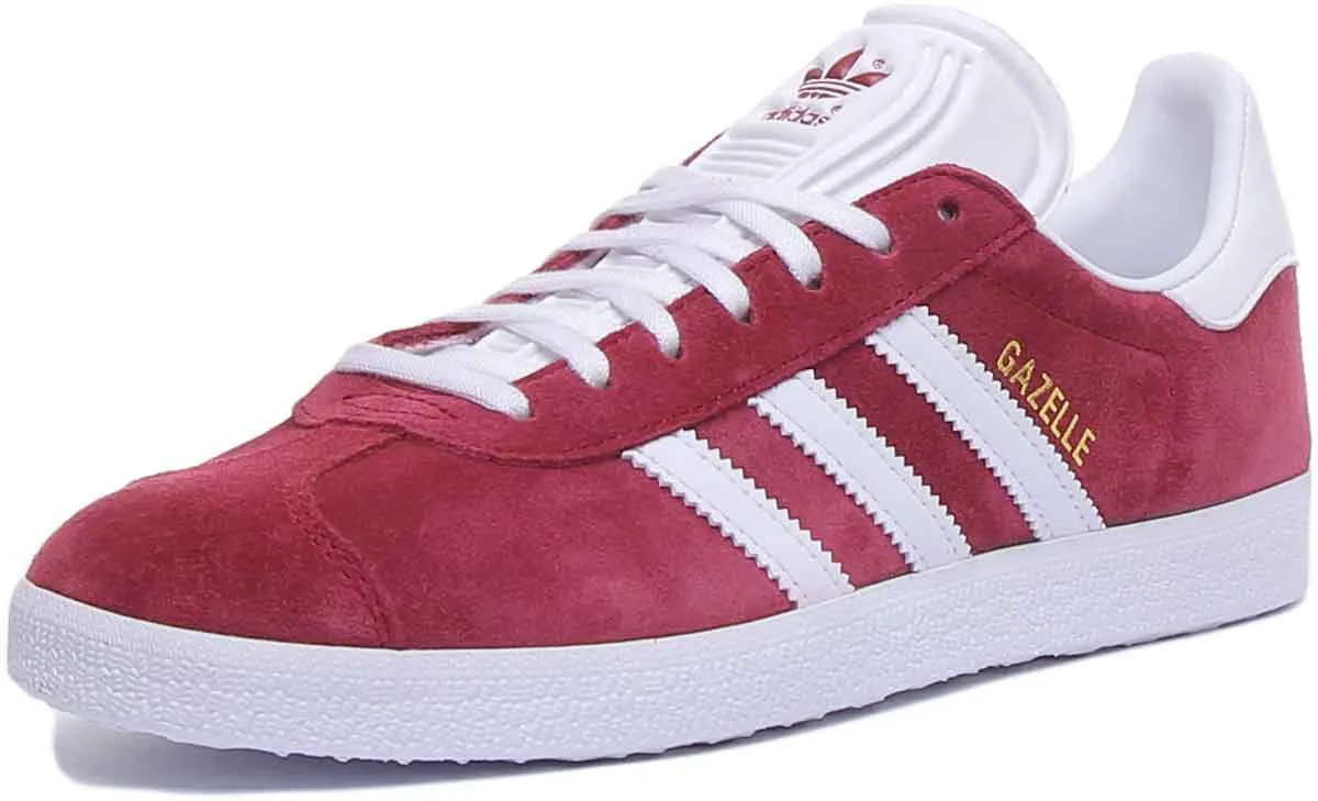 Adidas Gazelle Suede Leather Trainers In Maroon For Men