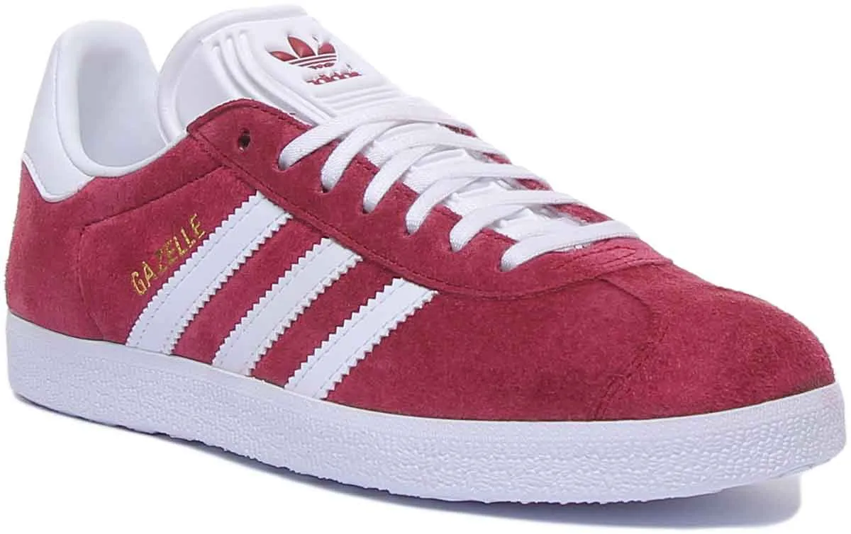 Adidas Gazelle Suede Leather Trainers In Maroon For Men