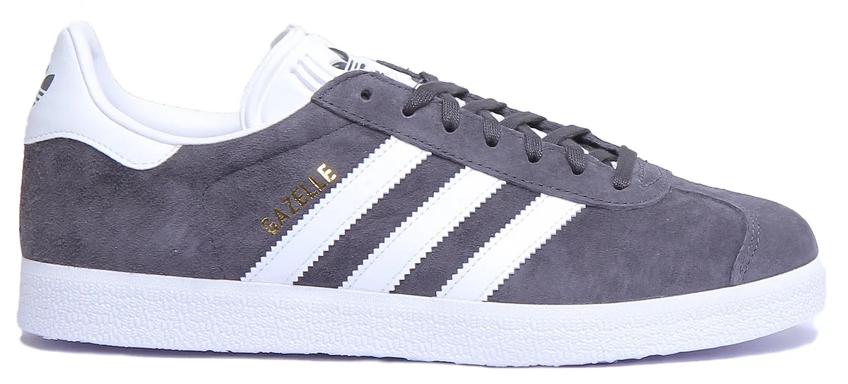 Adidas Gazelle Suede Trainers In Grey White