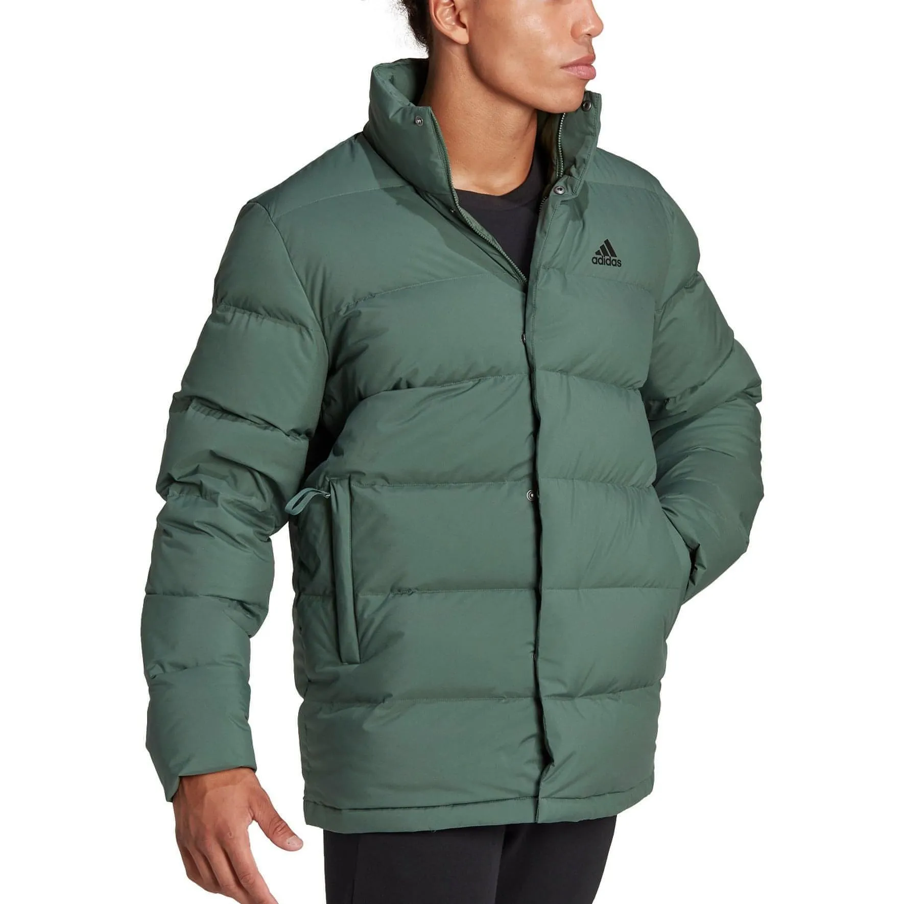 adidas Helionic Mid-Length Mens Down Jacket - Green