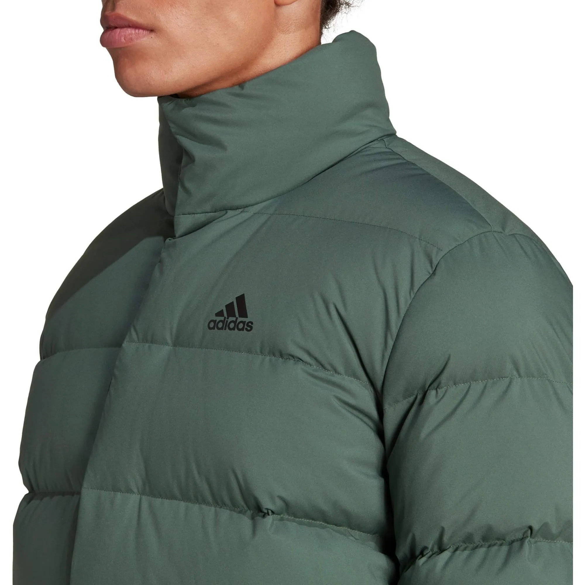 adidas Helionic Mid-Length Mens Down Jacket - Green