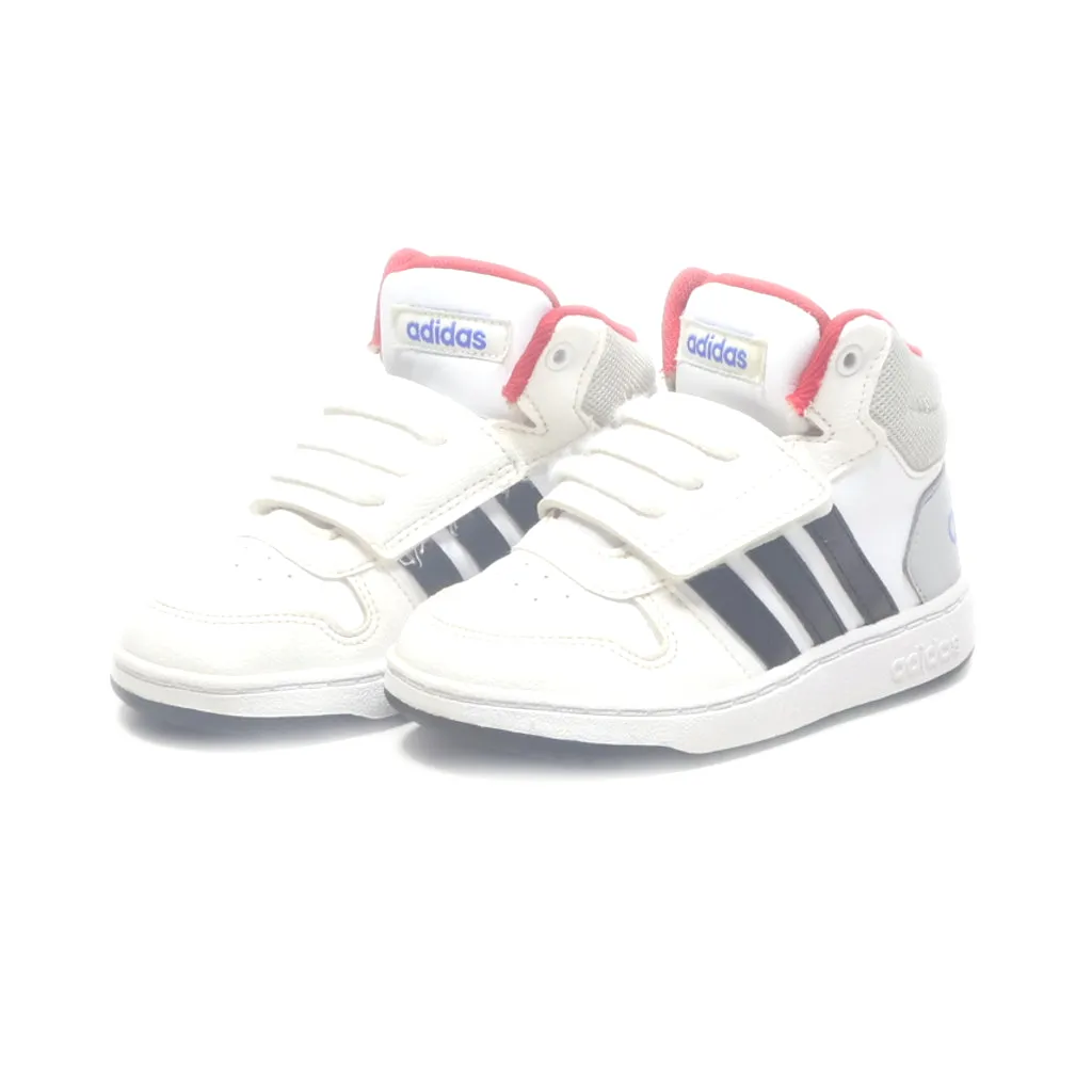 Adidas Hoops Mid 2.0 Sneakers Leather White Colour For Kids