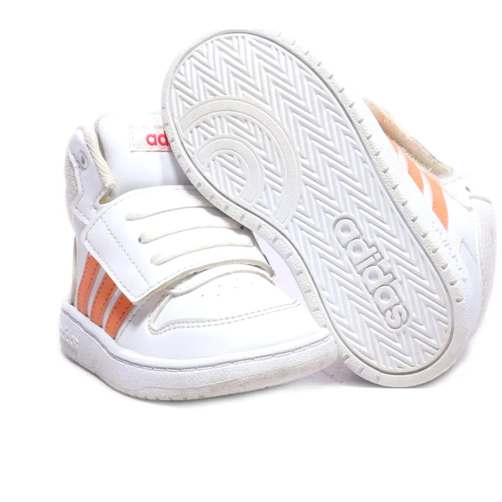 Adidas Hoops Mid 2.01 Sneakers Leather White Colour For Kids