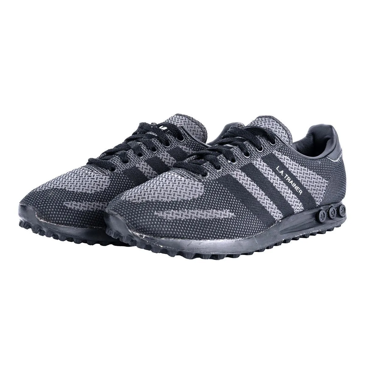 Adidas La Trainer Sport Shoes Fabric Black Colour For Men