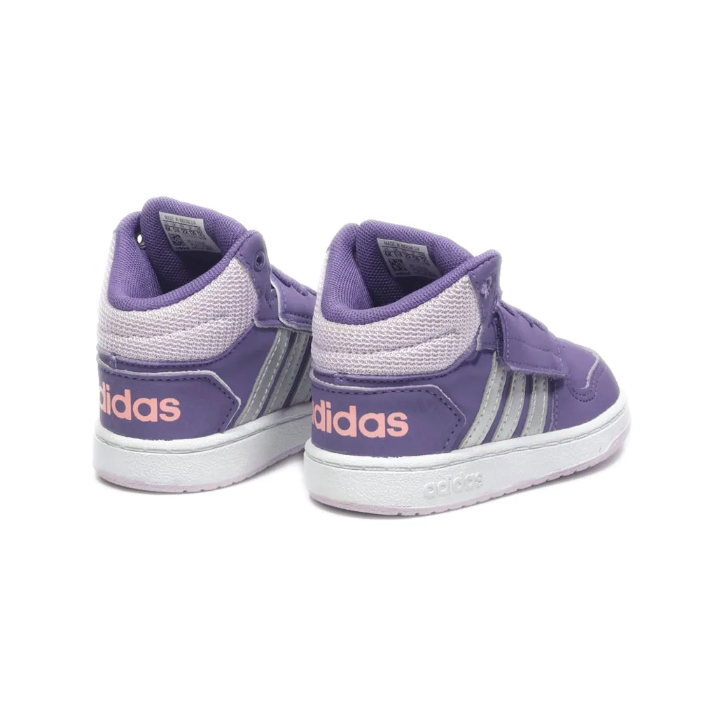 Adidas Neo Hoops 2 Sneakers Leather Purple Colour For Kids